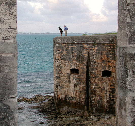 Fortified walls at the Royal Naval Dockyard, Bermuda